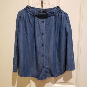 Zara blue buttoned skirt
